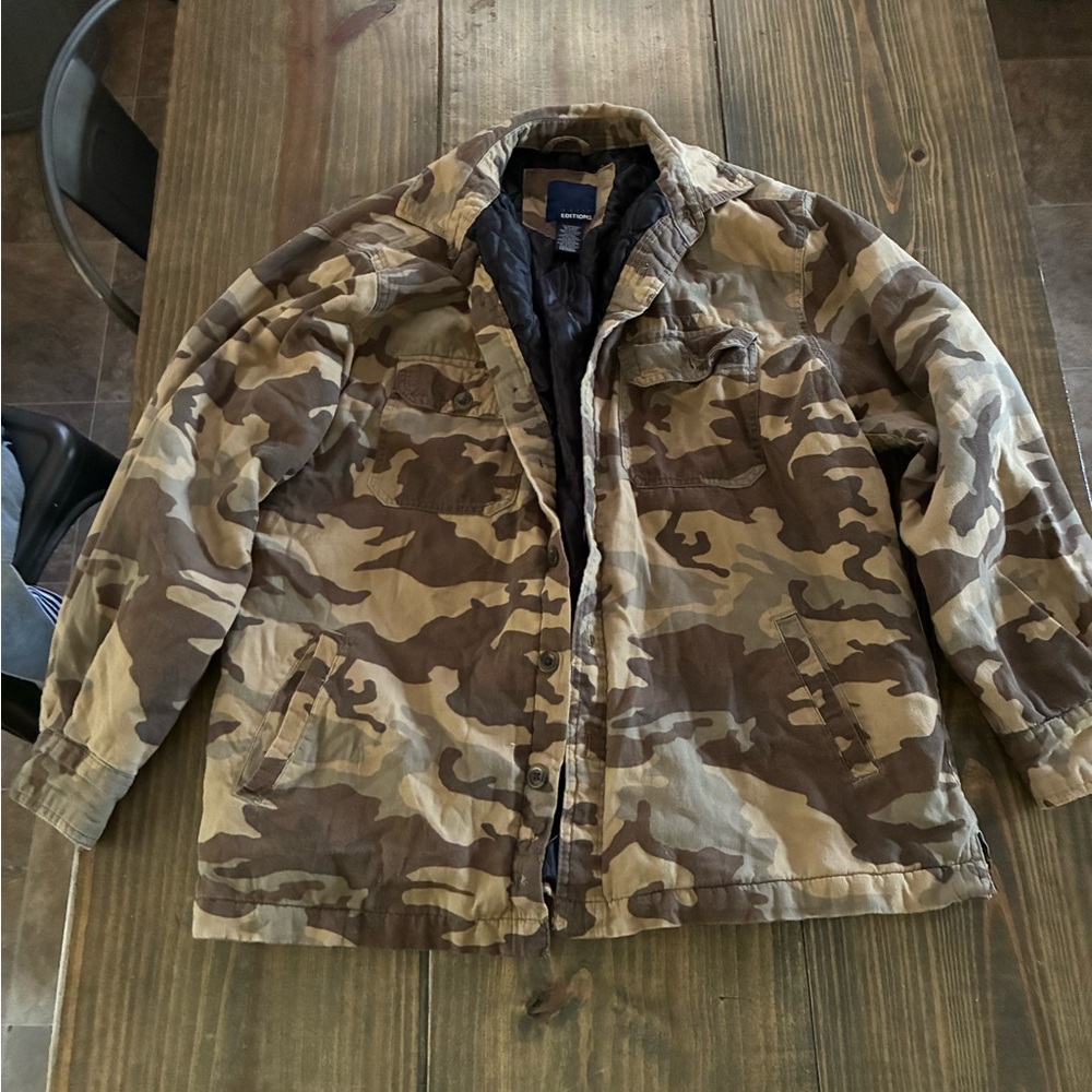 Basic Editions Brown and Tan Military Field Jacket